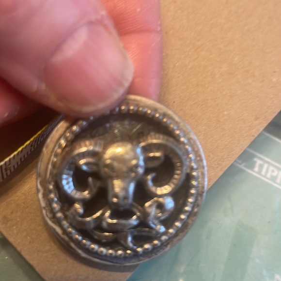 Zodiac Aries RAM 7” bracelet silver vintage non magnetic 🧲 53grams $ 756.value - Picture 2 of 11